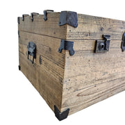 Rustic Style Natural Timber Cleated Top Steamer Trunk