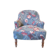 Vintage Upholstered Accent Armchair in Botanical Print