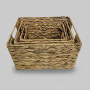 Chunky Woven Natural Fibre Square Nesting Baskets Set of 3