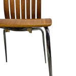 Lucca Contemporary Zebrano Veneer Slatted Dining Side Chair