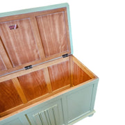 Sage Green Upcycled Wooden Blanket Box Storage Trunk