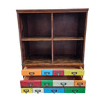 Eclectic Multi-Colored 12-Drawer Artist Cabinet