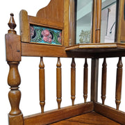 Exquisite Victorian Style Mirrored Carved Timber Corner Display Shelf