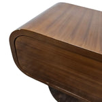 Sculptural Retro Brown Capsule Bedside Table