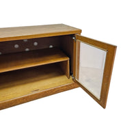 Rustic Oak Sideboard with Triple Drawers and Glass Display