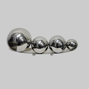 Futuristic Chrome Polished Spherical Metal Table Sculpture Set