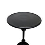 Sculptural Matte Black Metal Pedestal Side Table