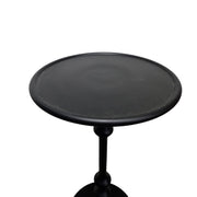 Sculptural Matte Black Metal Pedestal Side Table