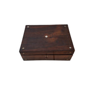 Rosewood Box with Brass Inlays