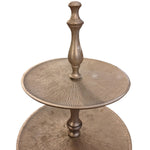 Gleaming Muted Brass Three Tier Serving Display Stand