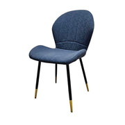 Patrol Blue Velvet Channel Tufted Accent Dining Chair