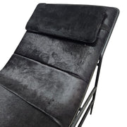 CB2 Mid-Century Onyx Cowhide Chaise Lounge