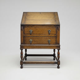 Vintage Charm Oak Bureau Slant-Front Writing Desk
