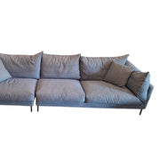 Contemporary Grey Fabric Three-Seater Sofa