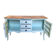 Charming Vintage-Style Sideboard with Distressed Mint Finish