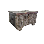 Antique Rajasthani Carved Wood Indian Dowry Chest