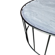 Elegant Round Marble and Iron Cage Coffee Table