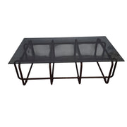 Modern Glass Coffee Table with Metal Base