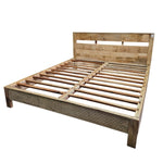 Artisan Hand-Carved Mango Wood King Bed Frame