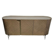 Artisan Textured Champagne Bronze Sideboard with Curved Edges