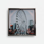 Seattle Great Wheel Architectural Framed Monochrome Photographic Cityscape Print