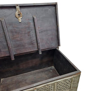 Antique Rajasthani Carved Wood Indian Dowry Chest