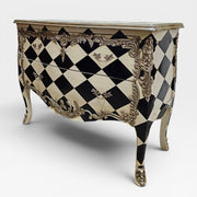 Bold Harlequin Monochrome Baroque Style Chest of Drawers