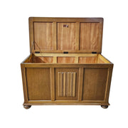 Vintage Priory Oak Linen Fold Storage Chest