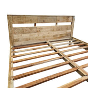Artisan Hand-Carved Mango Wood King Bed Frame
