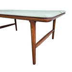 Bi-Colour Mid-Century Style Wooden Dining Table with White Laminate Top
