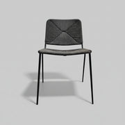Marina Home Mid-Century Style Black Paper Cord Flair Stiletto Accent Dining Chair
