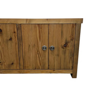 Rustic Honey-Toned Six-Door Sideboard and Media Console