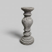 Large Sculptural Rustic Pitted Concrete Pillar Candle Stand
