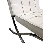 Mid-Century Style Beige Leather Tufted Barcelona Style Lounge Chair