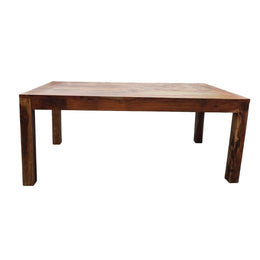Modern Dark Wood Dining Table with Grooved Detail