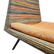 Multi Colour Rattan Low Slung Outdoor Accent Chair