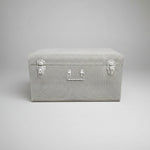 Industrial Perforated White Metal Storage Trunk Chest