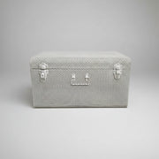 Industrial Perforated White Metal Storage Trunk Chest