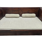 Grand Mahogany-Finish Sleigh Daybed with Bolster Accents