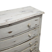 Vintage French Provincial Distressed White 5-Drawer Chest