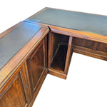 Heritage Solid Wood L-Shape Executive Desk with Leather Top