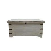 Charming Whitewash Accent Chest with Metal Detail