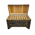 Stately Chinese Hand Carved Camphor Wood Storage Trunk