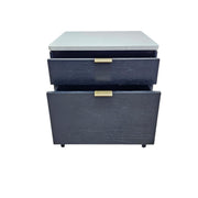 West Elm Mid-Century Style Parker Dark Ash and Marble Nightstand