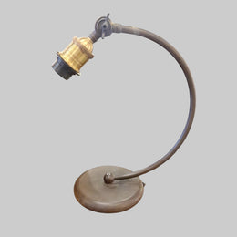 Industrial Aged Bronze Curved Arc Adjusting Desk Task Lamp