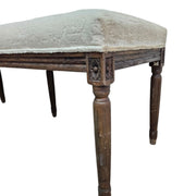 The One Vintage Style Cream Upholstered Long Bench with Fluted Legs