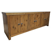 Rustic Honey-Toned Six-Door Sideboard and Media Console