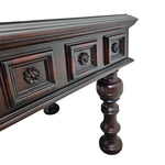 Elegant Mahogany Finished Side Table with Protective Glass Top