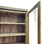 Rustic Reclaimed Timber Glass Two-Door Display Cabinet