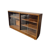 Solid Oak Cabinet with Glass Slide Doors